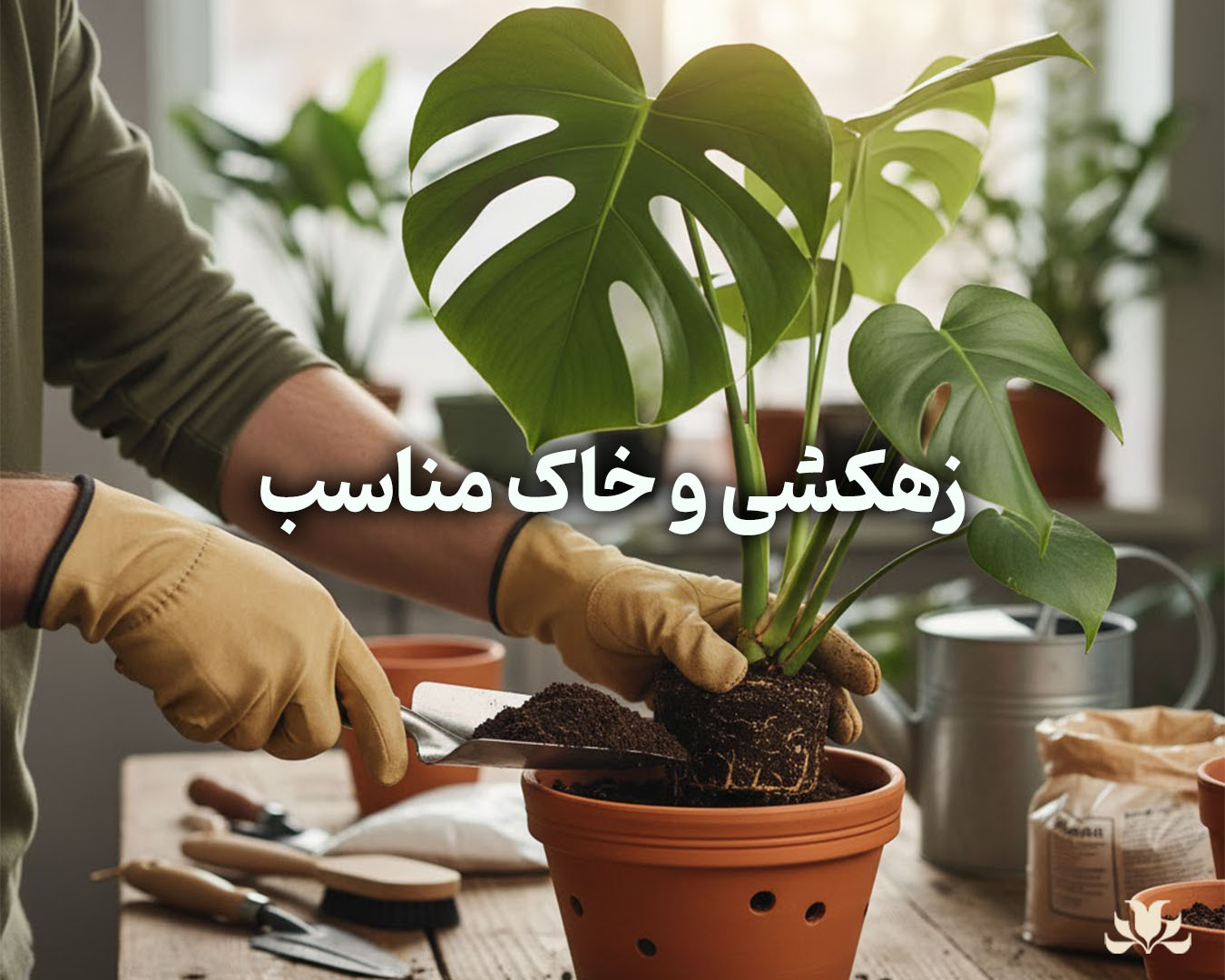 نحوه زهکشی و تعویض خاک گلدان