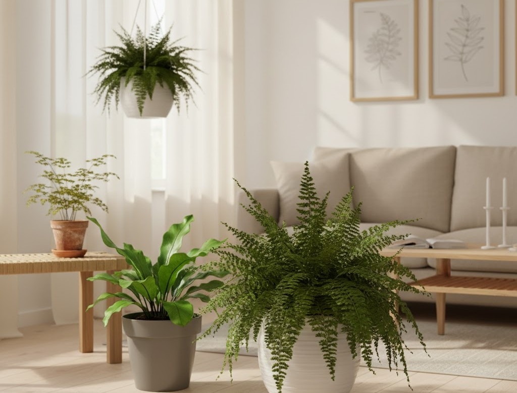 سرخسها (Ferns) — بوستون، نِست/آشیانهای، آدیانتوم
